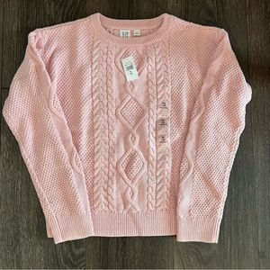 Gap Kids Pink Cable Knit Cotton Sweater Size XL 12